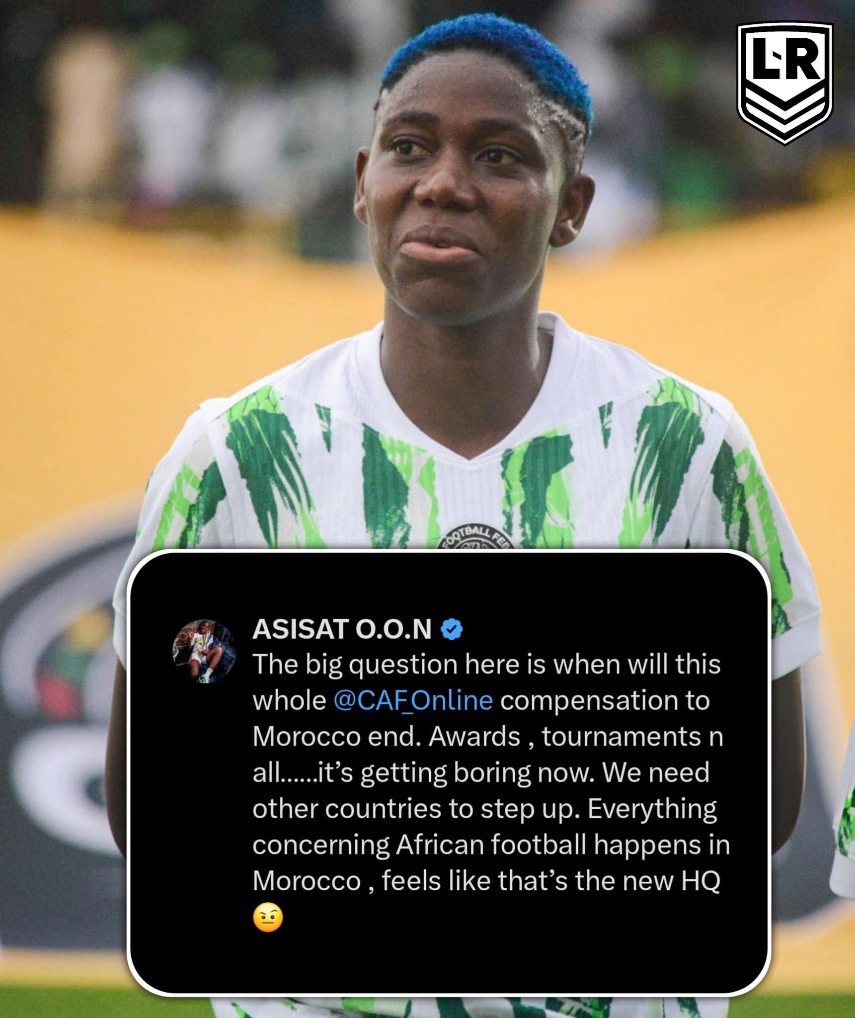 Cover image for Oshoala hits CAF over Morocco preference 