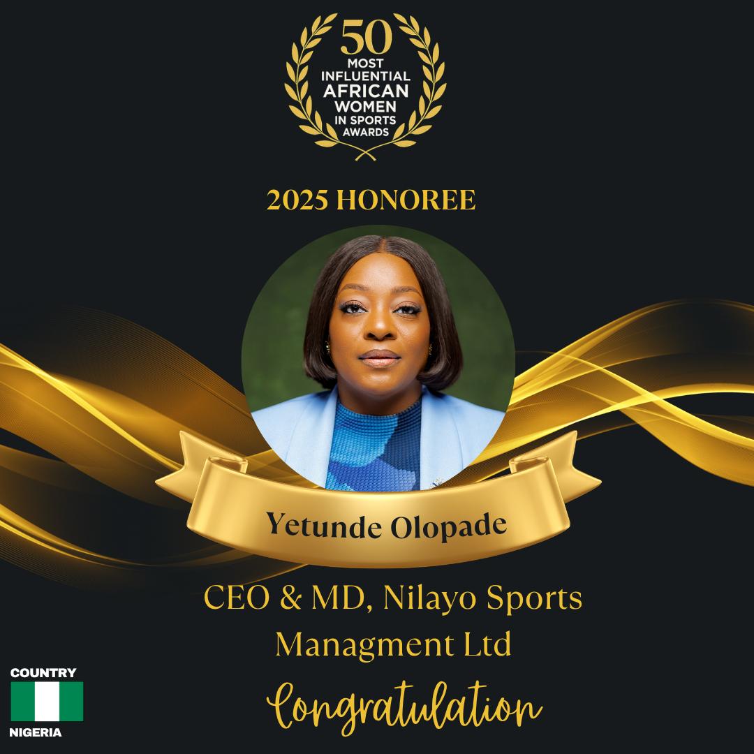 Cover image for Nilayo Sports CEO, Yetunde Olopade gets international recognition as one of Africa's influential Sports Women