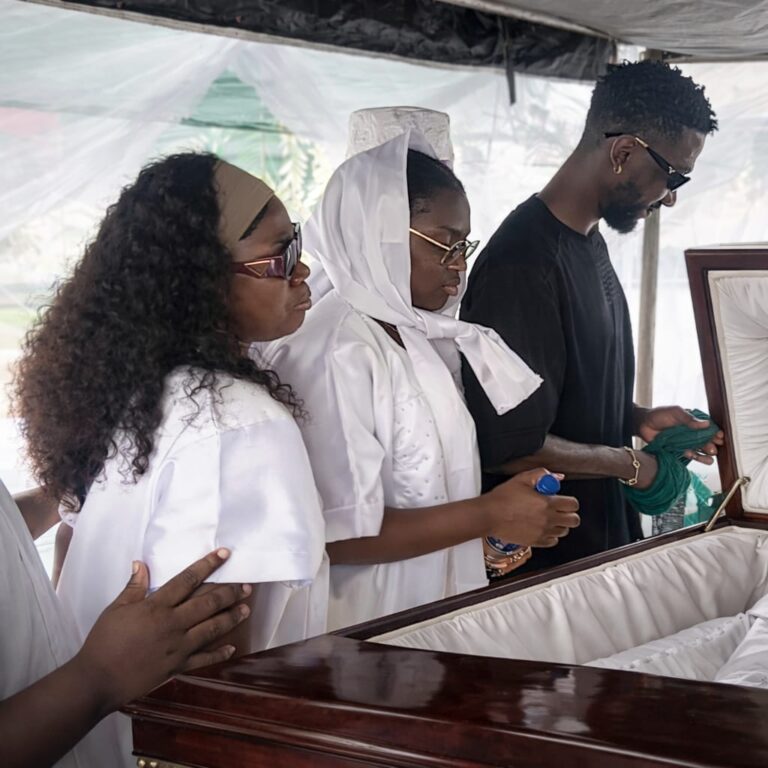 Tears flow freely as Ndidi, siblings bid father final farewell 