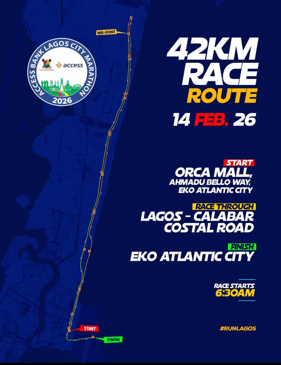 Cover image for Access Bank Lagos City Marathon breaks new ground with new route for its 11th edition