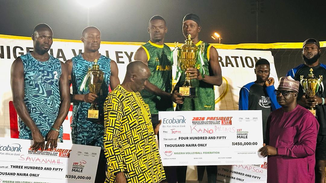 Kano Pillars, Kada Emeralds win  2026 President Beach Volleyball Cup 