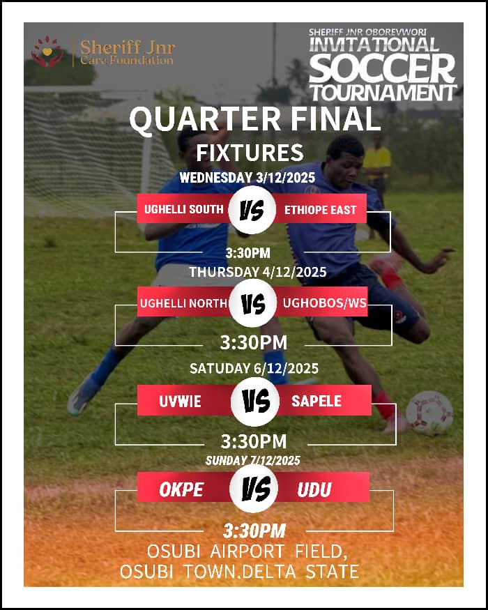 Cover image for Sheriff Junior Oborevwori Invitational:   Delta Central’s football furnace heats up as q/finals kick off