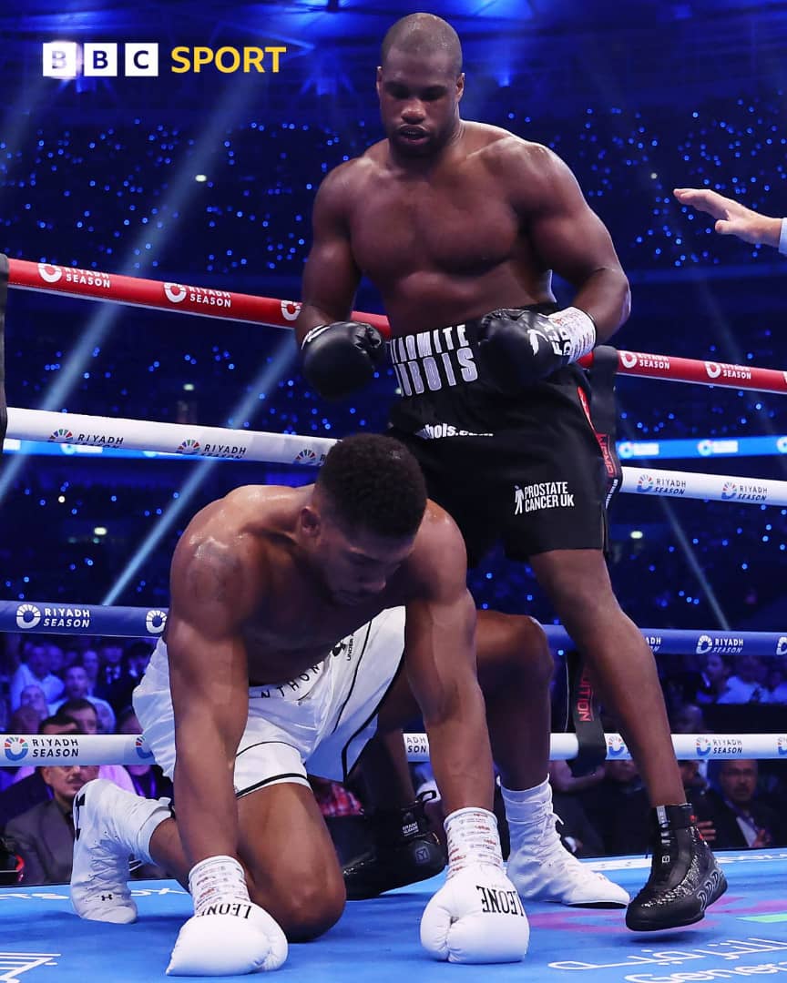 Cover image for Daniel Dubois knockout Anthony Joshua in fifth round at Wembley 
