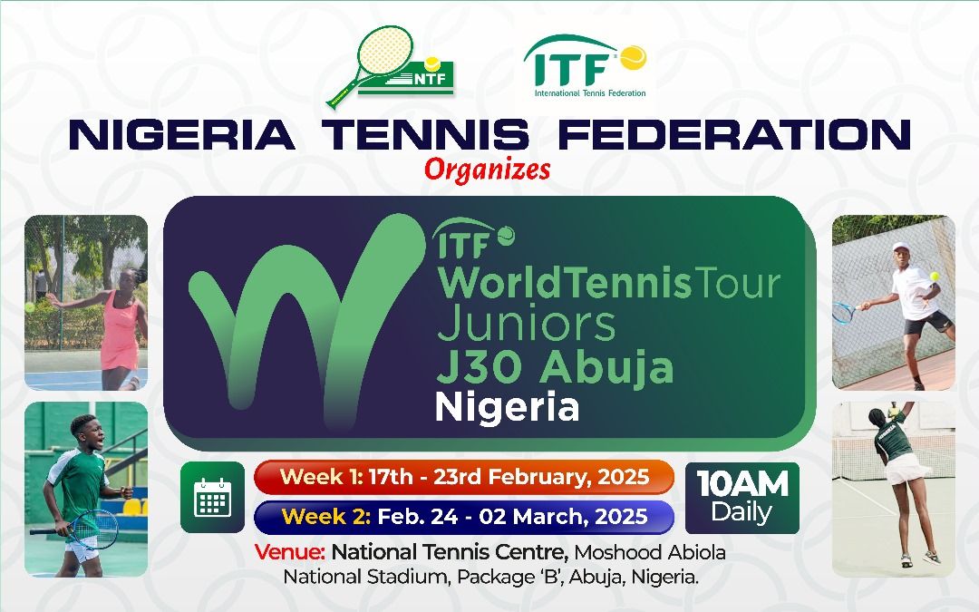 Cover image for World tennis stars from France, UK, India, Hong Kong, set to compete in Nigeria for ITF World Tennis Tour Juniors